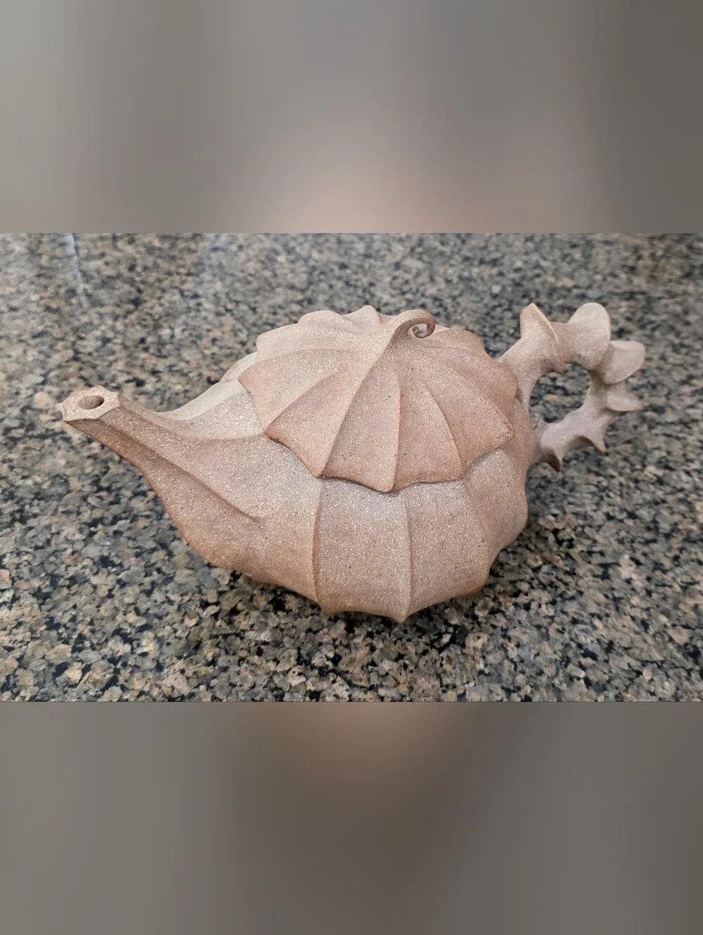 Barbara Walch Pottery Teapot Handmade Built Sculptural Functional Pumpkin Like